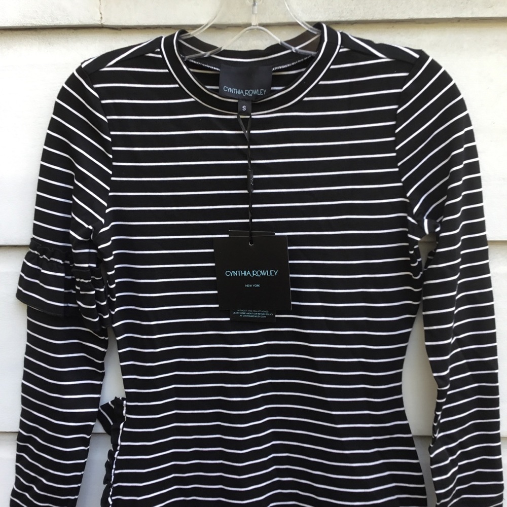 New Cynthia Rowley Luna knit striped mini dress S - Picture 6 of 8
